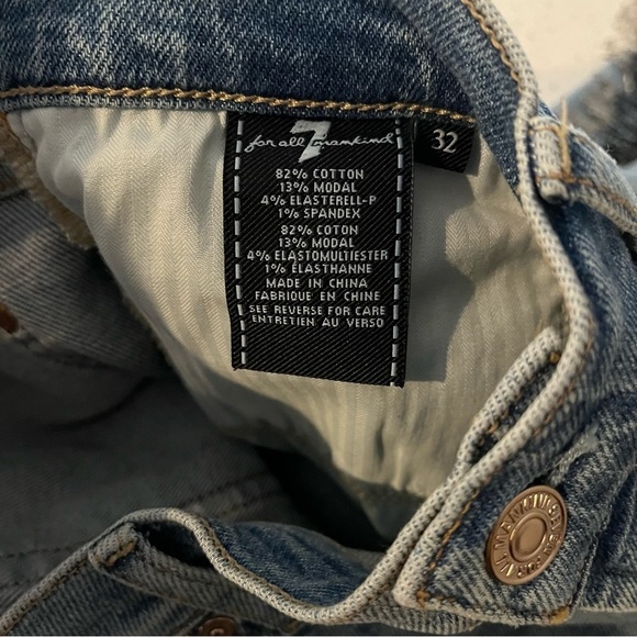 NWT Anthropologie Size 32 7 for all Mankind Flora Beaded Fringe Ankle Jeans $269 - Picture 10 of 11